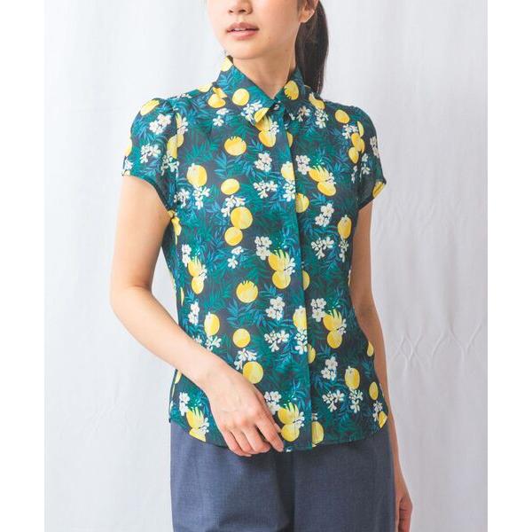 NARACAMICIE / ナラカミーチェ 【NARACAMICIE】フルーツ柄シフォン半袖シャツ