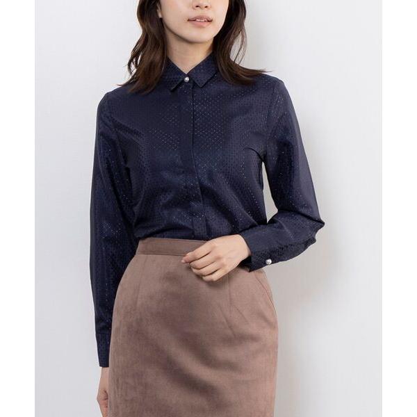 NARACAMICIE / ナラカミーチェ 【NARACAMICIE】ドットジャガード長袖シャツ衿ブ...