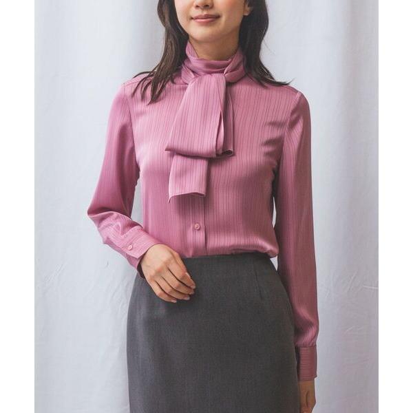 NARACAMICIE / ナラカミーチェ 【NARACAMICIE】サテンストライプボウタイ長袖ブ...