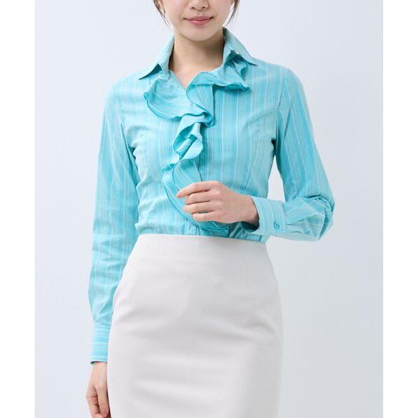 NARACAMICIE / ナラカミーチェ 【NARACAMICIE】ラメストライプ襟付きフリル長袖...