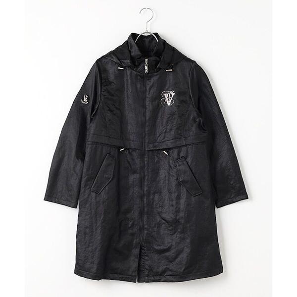 VALENZA / バレンザ レザーライクナイロン　フード付コート