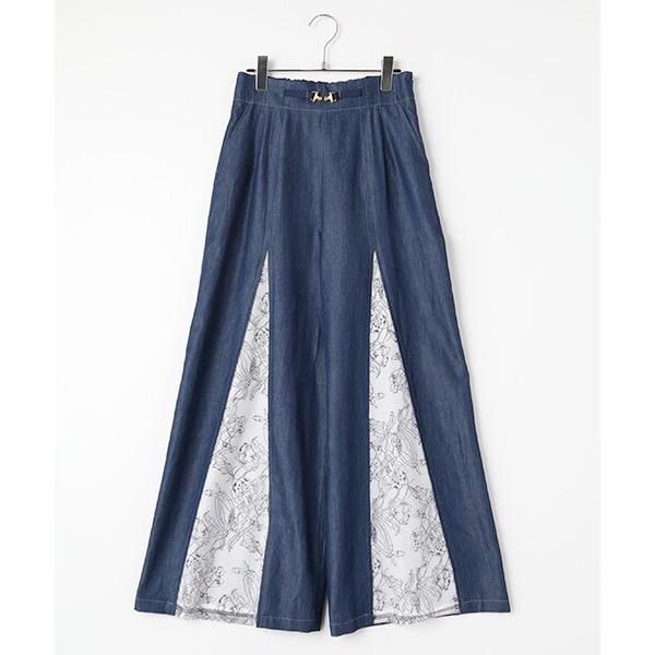 Dear Princess / ディア プリンセス レース切替　デニムフレアパンツ