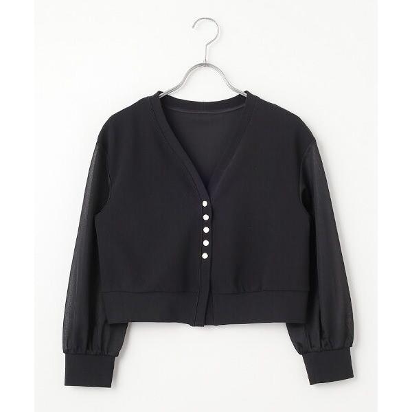 Dear Princess / ディア プリンセス シアー袖Vネックカーディガン