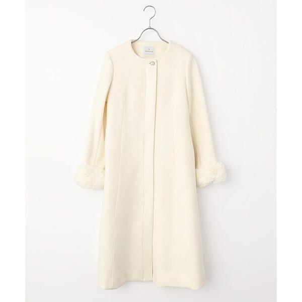 Dear Princess / ディア プリンセス 袖ファー　ノーカラーロングコート