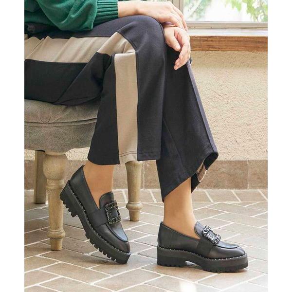 MODE ET JACOMO / モードエジャコモ 厚底ビジューバックルローファー