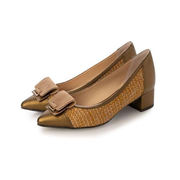 MODE ET JACOMO / モードエジャコモ スクエアバックルポインテッドトゥパンプス