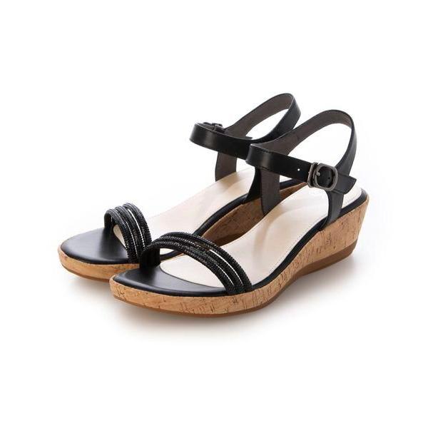 Riz raffinee / リズラフィーネ ラインストーン付ウェッジサンダル