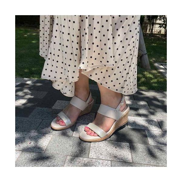 Riz raffinee / リズラフィーネ ダブルストラップウエッジサンダル