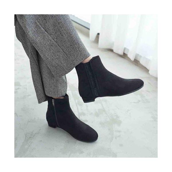 Riz raffinee / リズラフィーネ ビジュー付きキルティングブーツ