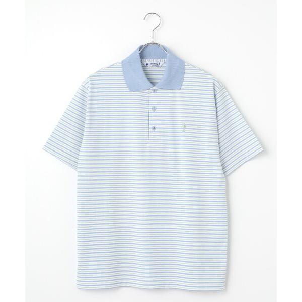 FUKUZO / フクゾー 紳士ポロシャツ半袖天竺ボーダー