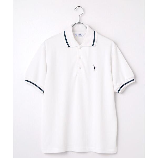 FUKUZO / フクゾー 紳士ポロシャツ半袖襟ライン