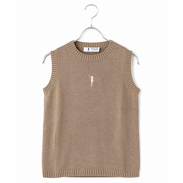 FUKUZO / フクゾー 婦人コットン中タツクルーネックノースリーブ