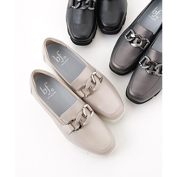 BeauFort / ビューフォート スクエアトウ厚底チェーンスリッポン