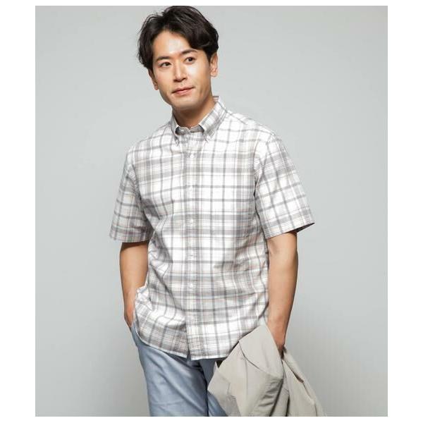 NEWYORKER / ニューヨーカー ペールチェック 半袖ショートボタンダウンシャツ