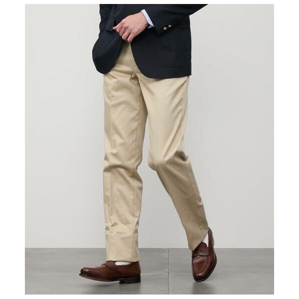 NEWYORKER / ニューヨーカー ノータック パイプドステム コットンチノパンツ