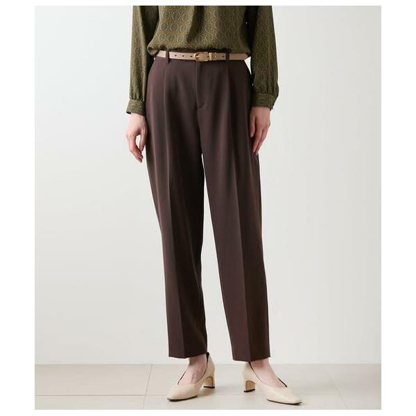 NEWYORKER / ニューヨーカー ギャバライクポリエステル タックテーパードパンツ