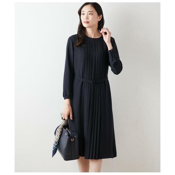 NEWYORKER / ニューヨーカー ラスターサテン フロントプリーツワンピース