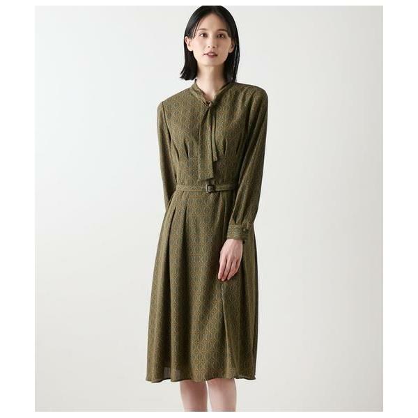 NEWYORKER / ニューヨーカー ビットプリント ボウタイワンピース