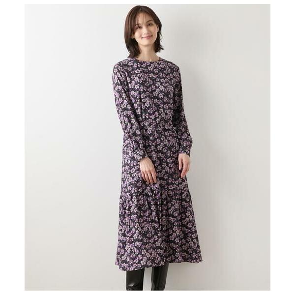 NEWYORKER / ニューヨーカー ビオラフラワープリント ティアードギャザーロングワンピース