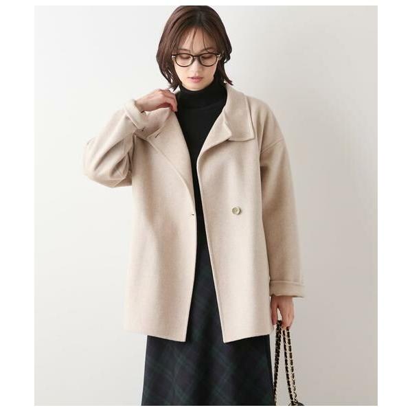 NEWYORKER / ニューヨーカー ウールナイロンリバー スタンドショートコート