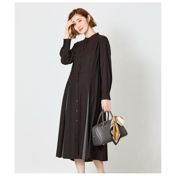 NEWYORKER / ニューヨーカー TRツイル ボックスプリーツシャツワンピース