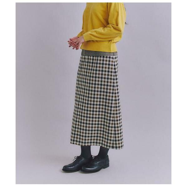 SIPULI / シプリ Woolish Block Check 切替スカート