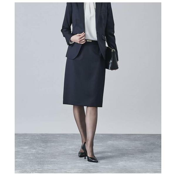 Atraer / アトラエル ウールギャバ ヨークベルト付きタイトスカート