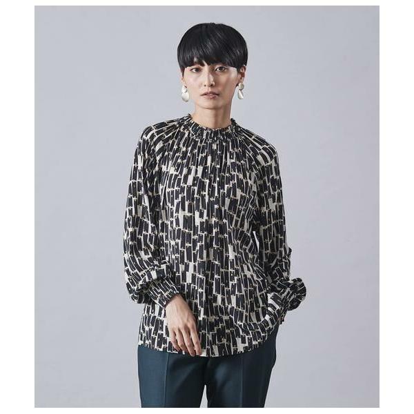 Atraer / アトラエル ラメジャカード スクエアプリントスモッキングブラウス