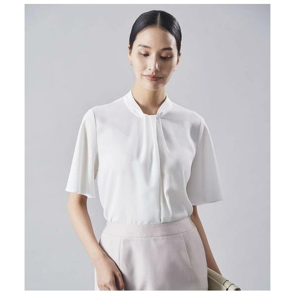 Atraer / アトラエル ストレッチジョーゼット スカーフ風フレアスリーブブラウス