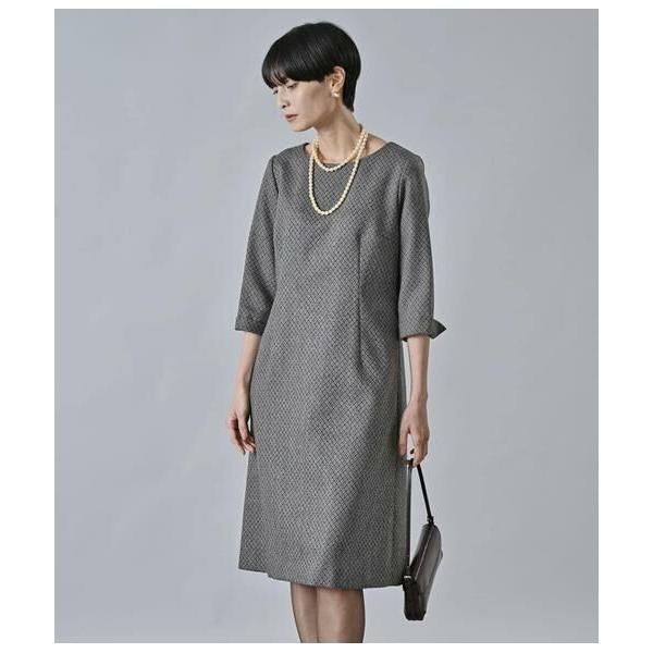 Atraer / アトラエル MARZOTTO ダイヤジャカード 7分袖Aラインワンピース