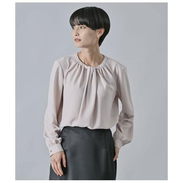 Atraer / アトラエル ストレッチジョーゼット ギャザーデザインブラウス