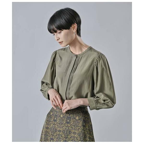 Atraer / アトラエル ブライトローン 8分袖ピンタックブラウス