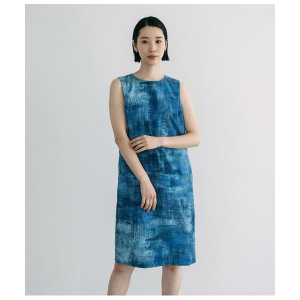 Atraer / アトラエル オーシャンベールプリント ノースリーブサックドレス