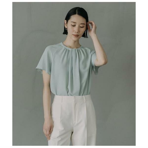 Atraer / アトラエル ストレッチジョーゼット スカーフ風フレアスリーブブラウス