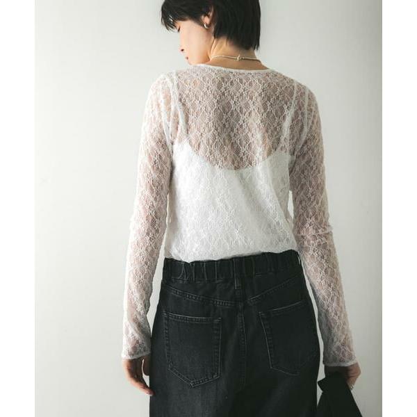 URBAN RESEARCH / アーバンリサーチ ストレッチレースクルーネックブラウス