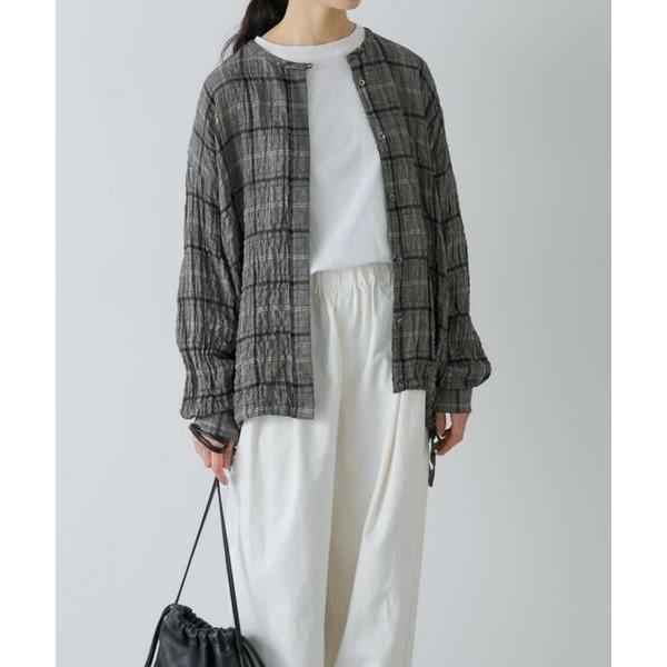 かぐれ / かぐれ リネンレーヨンチェックシャツカーディガン