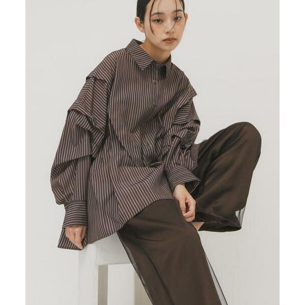 KBF / ケービーエフ ランダムタックデザインストライプシャツ