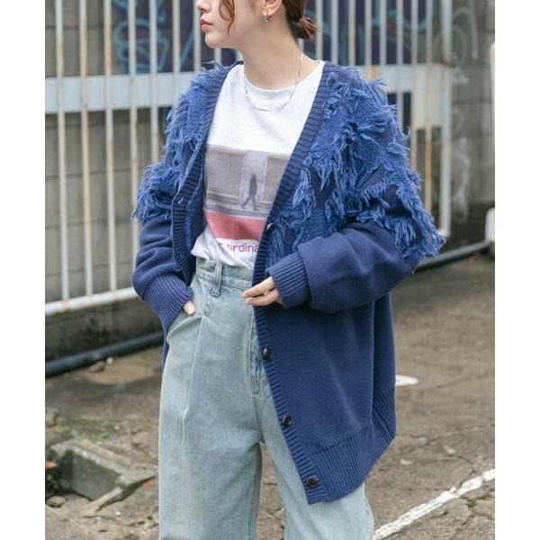 KBF / ケービーエフ ジャガードフリンジカーディガン