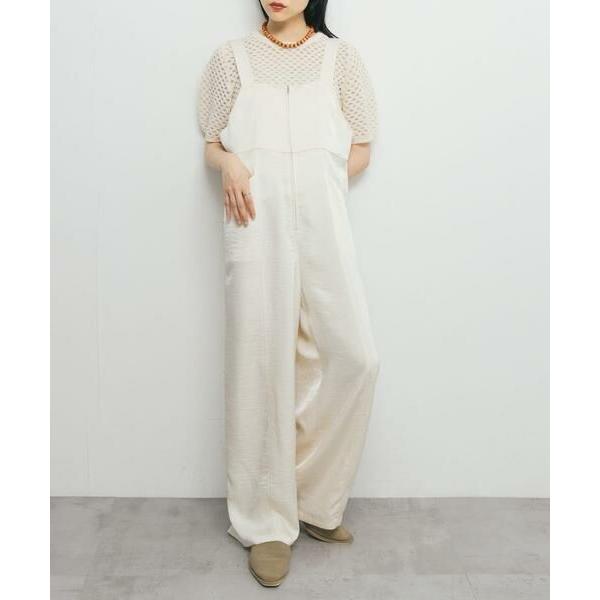 KBF / ケービーエフ フロントZIPサテンサロペット