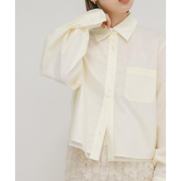 KBF / ケービーエフ チュールレイヤードショートシャツ