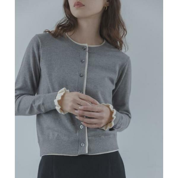 Sonny Label / サニーレーベル 配色フリルニットカーディガン