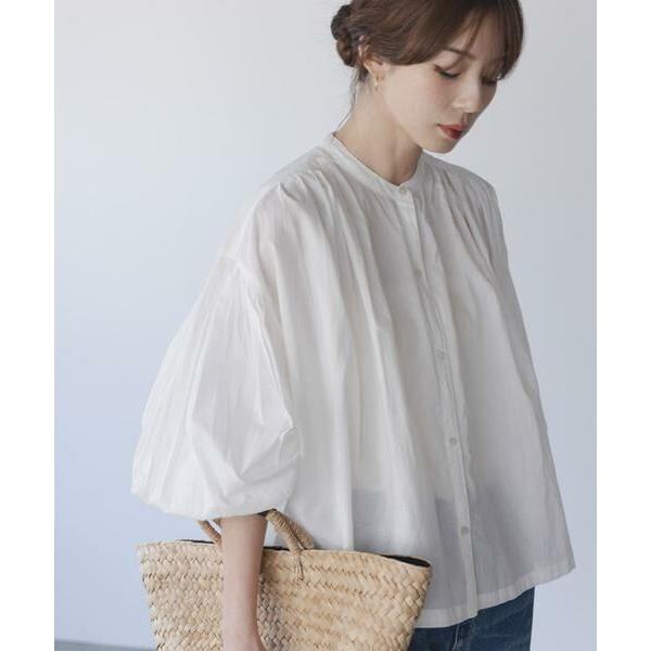 Sonny Label / サニーレーベル エアリーコットンタックボリュームブラウス