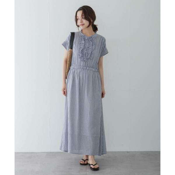 Sonny Label / サニーレーベル ドビーストライプフリルシャツワンピース