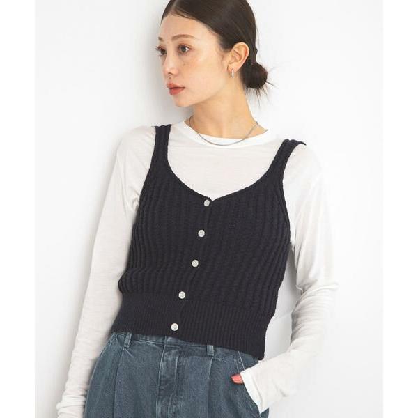 Sonny Label / サニーレーベル 2WAY透かし編みニットビスチェ