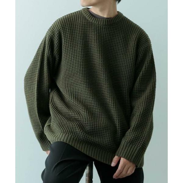 URBAN RESEARCH ITEMS / アーバンリサーチ アイテムズ ワッフル編み クルーネッ...