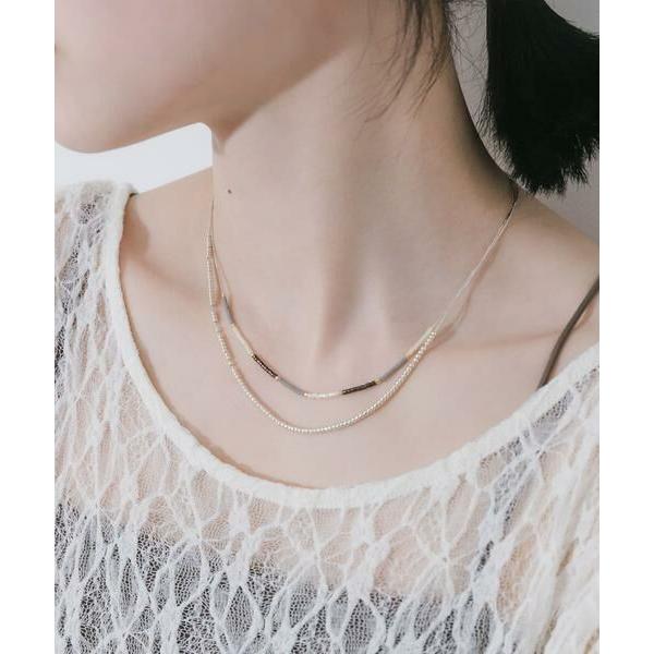 SMELLY / スメリー ミックスビーズレイヤードネックレス