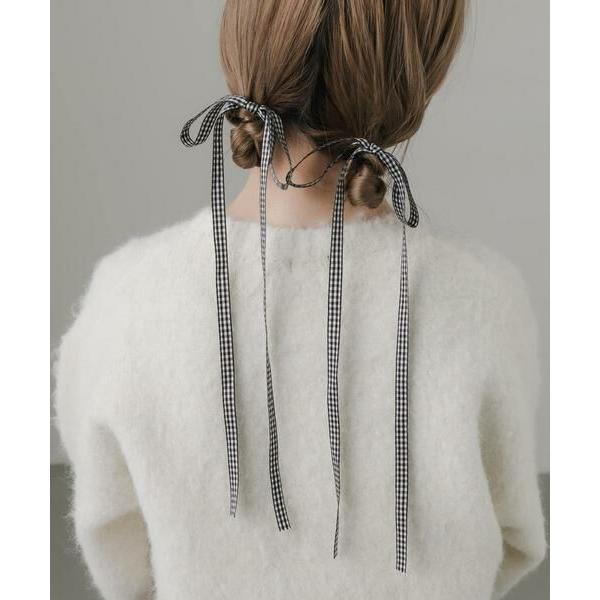SMELLY / スメリー ギンガムチェックリボン2セットヘアカフ