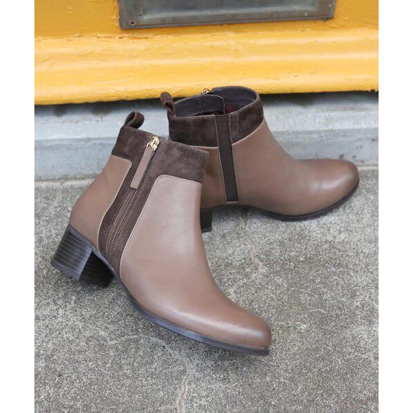 MODE KAORI / モードカオリ 【本革】 【防滑 断熱】サイドファスナーコンビブーツ 214...