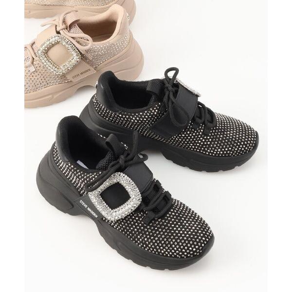 STEVE MADDEN / スティーブ・マデン ベルト付ラインストーンスニーカー