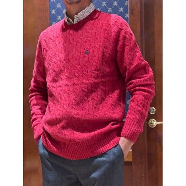 Brooks Brothers / ブルックス ブラザーズ ラムズウール　GFロゴ　ケーブル　クルー...